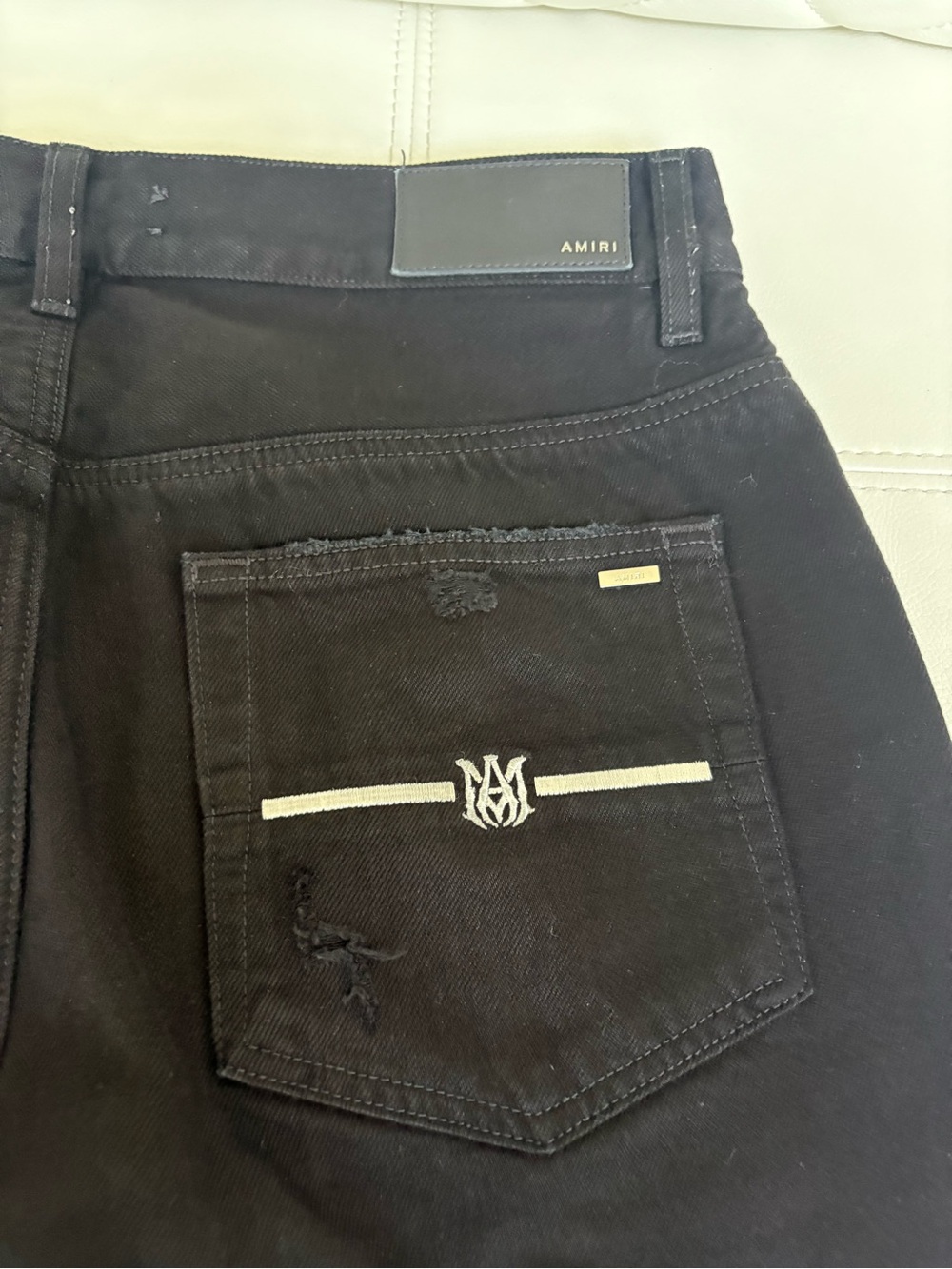 AMIRI Black Slim Jeans with Signature Back Pocket Stripe